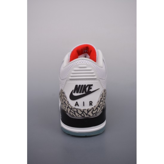 (Free Shipping)Jordan 3 Retro Free Throw Line White Cement 923096-101