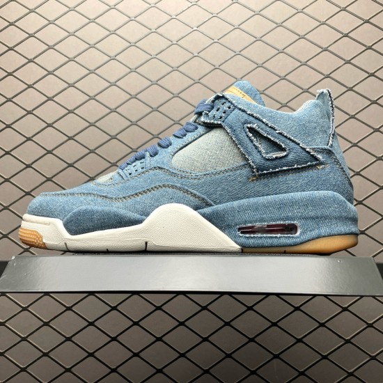 (Free Shipping)Jordan 4 Retro Levi's Denim (Tag with Levi's Logo) AO2571-401