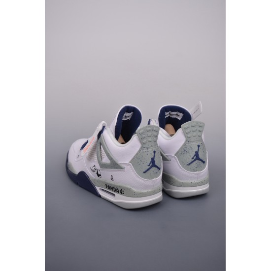 (Free Shipping)Jordan 4 Retro White Midnight Navy DH6927-140