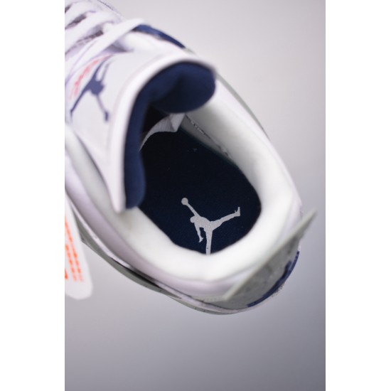 (Free Shipping)Jordan 4 Retro White Midnight Navy DH6927-140