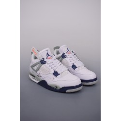 (Free Shipping)Jordan 4 Retro White Midnight Navy DH6927-140