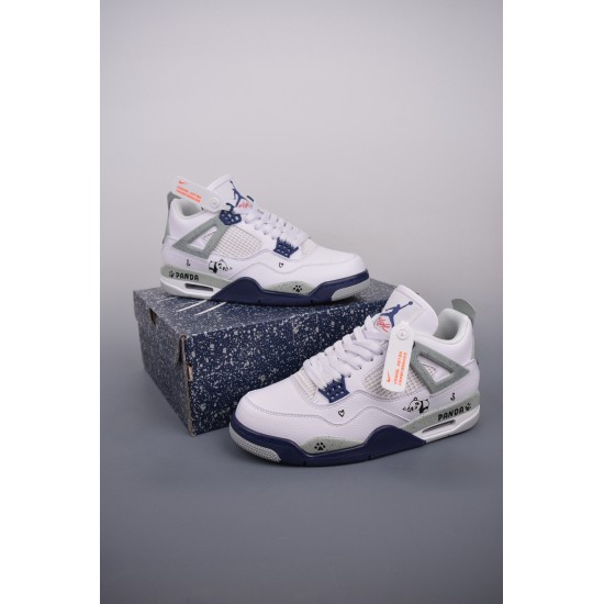 (Free Shipping)Jordan 4 Retro White Midnight Navy DH6927-140