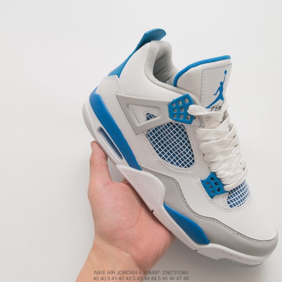 (Free Shipping)Air Jordan 4 Retro Military Blue 308497-105