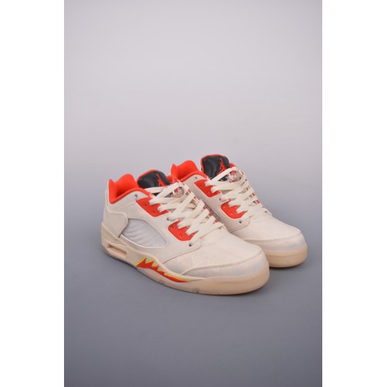 (Free Shipping)Jordan 5 Retro Low Fire Red 819171-101