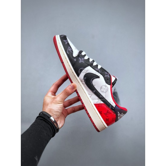 (Free Shipping)Travis Scott x Nike Air Jordan 1 Low OG SP Grey/Black/Beige DM7866-318