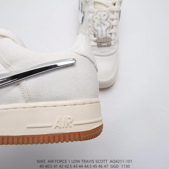 (Free Shipping)Nike Air Force 1 Low Travis Scott Sail AQ4211-101