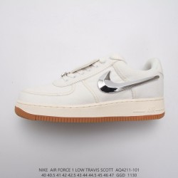 (Free Shipping)Nike Air Force 1 Low Travis Scott Sail AQ4211-101