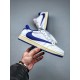 (Free Shipping)Travis Scott x Nike Air Jordan 1 Low Sail White Royal Blue DM9868-218