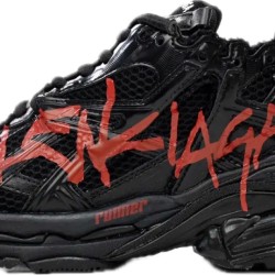 (Free Shipping)Balenciaga Runner Black And Red Characters, 677402 W3RB1 0102