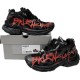 (Free Shipping)Balenciaga Runner Black And Red Characters, 677402 W3RB1 0102