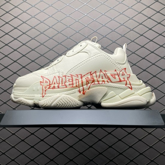 (Free Shipping)Balenciaga Triple S Sneaker White