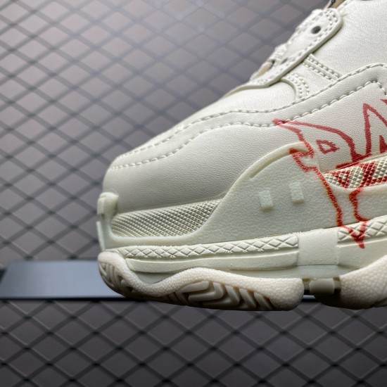 (Free Shipping)Balenciaga Triple S Sneaker White