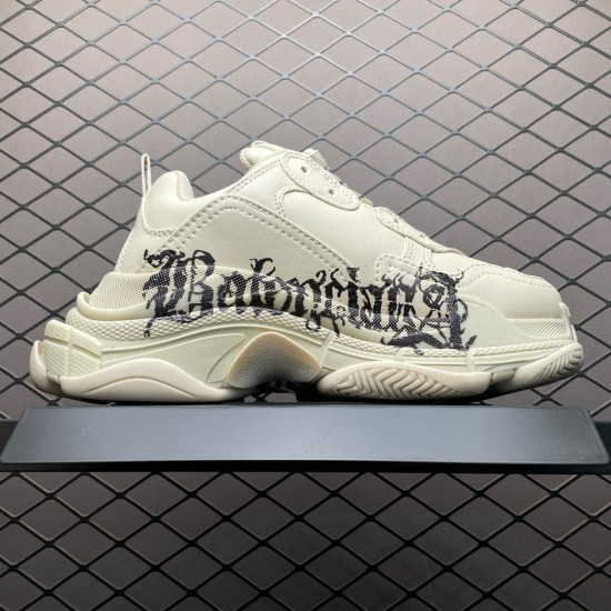 (Free Shipping)Balenciaga Triple S Sneaker White