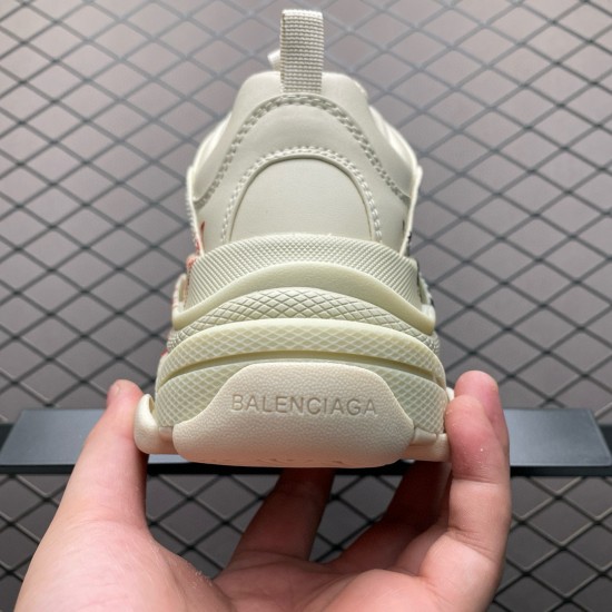 (Free Shipping)Balenciaga Triple S Sneaker White