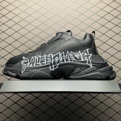 (Free Shipping)Balenciaga Triple S Sneake Black CLassic