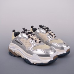 (Free Shipping)Balenciaga Triple S Sneake grey silver