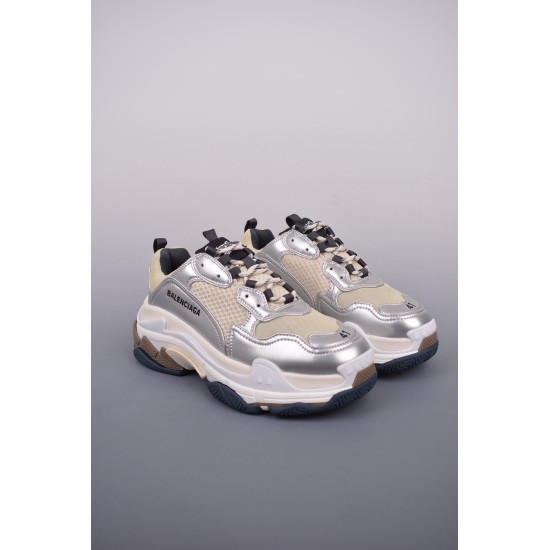 (Free Shipping)Balenciaga Triple S Sneake grey silver