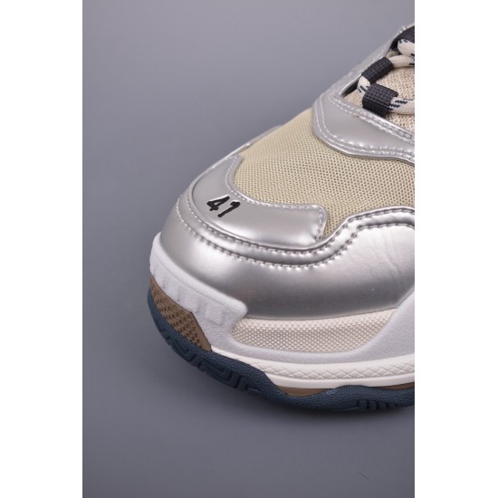 (Free Shipping)Balenciaga Triple S Sneake grey silver