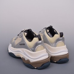 (Free Shipping)Balenciaga Triple S Sneake grey silver