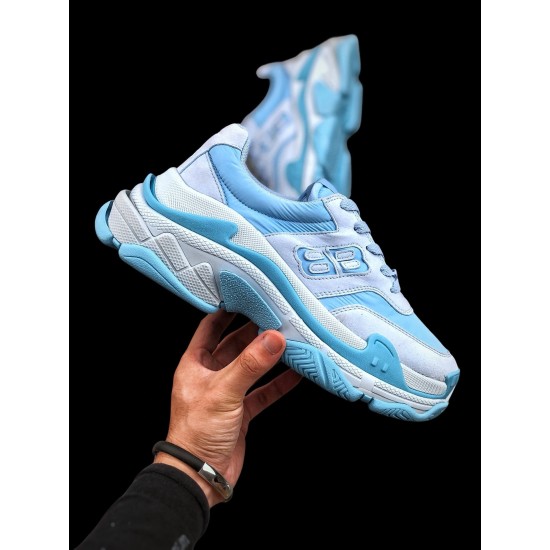 (Free Shipping)Balenciaga Triple S Sneake Blue