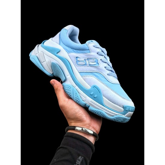 (Free Shipping)Balenciaga Triple S Sneake Blue