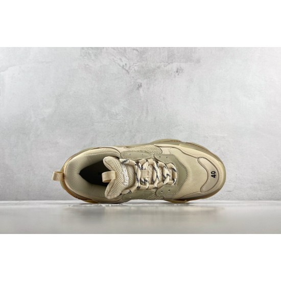 (Free Shipping)Balenciaga Triple S Clear Sole Beige