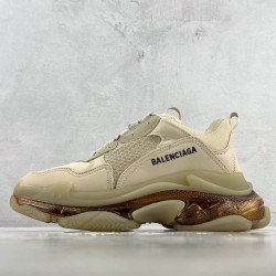 (Free Shipping)Balenciaga Triple S Clear Sole Beige