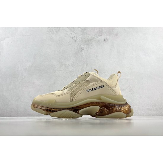 (Free Shipping)Balenciaga Triple S Clear Sole Beige