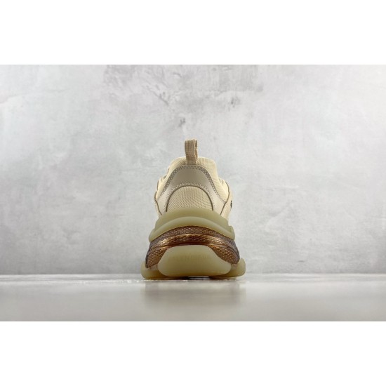 (Free Shipping)Balenciaga Triple S Clear Sole Beige