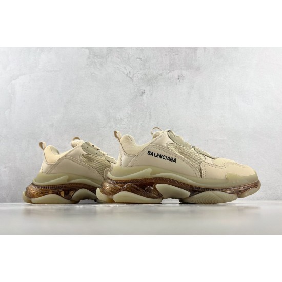 (Free Shipping)Balenciaga Triple S Clear Sole Beige