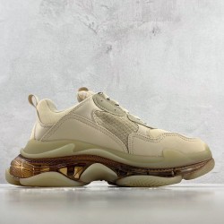 (Free Shipping)Balenciaga Triple S Clear Sole Beige