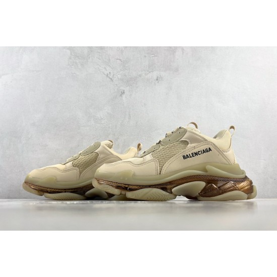 (Free Shipping)Balenciaga Triple S Clear Sole Beige