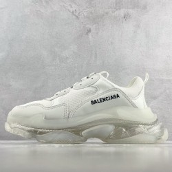 (Free Shipping)Balenciaga Triple S Clear Sole White