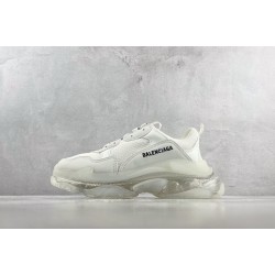 (Free Shipping)Balenciaga Triple S Clear Sole White