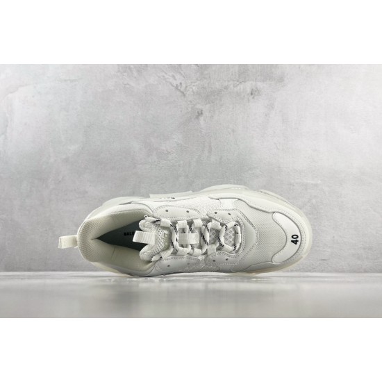 (Free Shipping)Balenciaga Triple S Clear Sole White