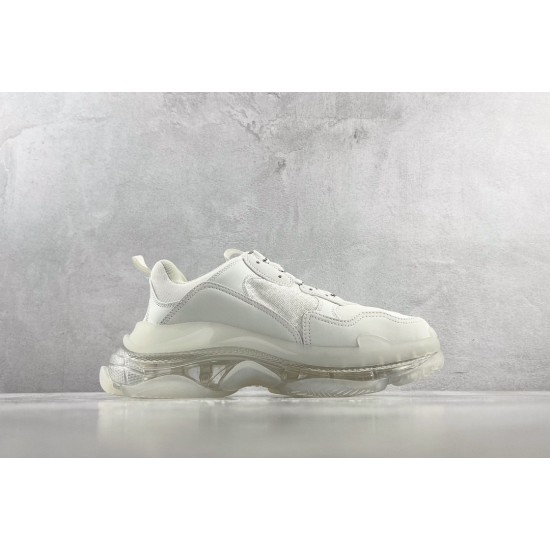 (Free Shipping)Balenciaga Triple S Clear Sole White