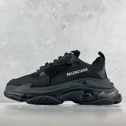 (Free Shipping)Balenciaga Triple S Clear Sole Black