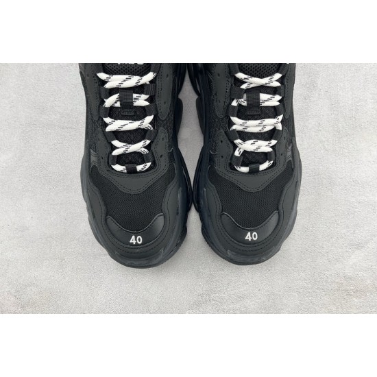 (Free Shipping)Balenciaga Triple S Clear Sole Black