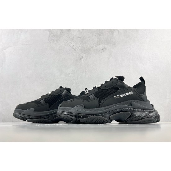 (Free Shipping)Balenciaga Triple S Clear Sole Black