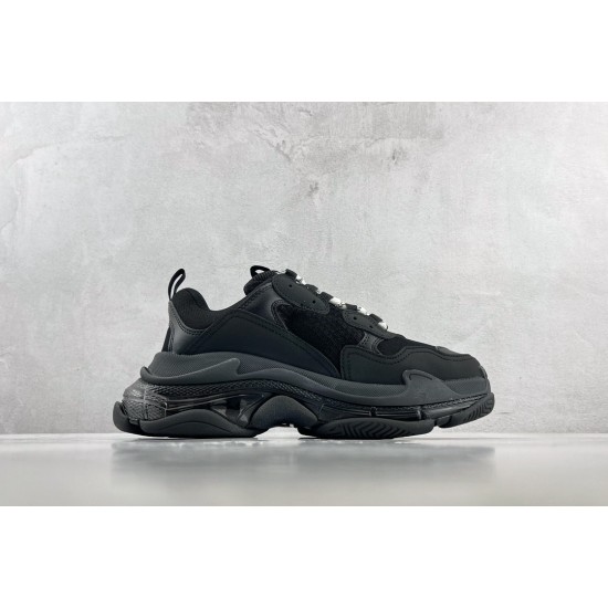 (Free Shipping)Balenciaga Triple S Clear Sole Black