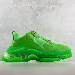 (Free Shipping)Balenciaga Triple S Clear Sole Fluo Green