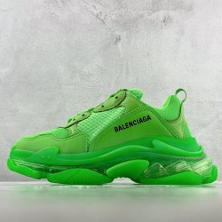 (Free Shipping)Balenciaga Triple S Clear Sole Fluo Green