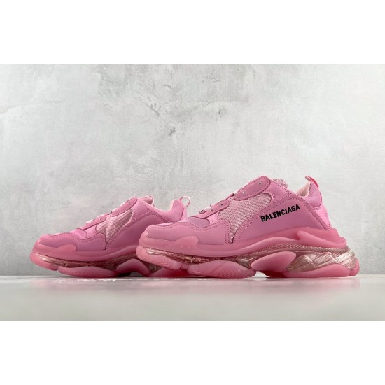 (Free Shipping)Balenciaga Triple S Clear Sole Pink (Women's)