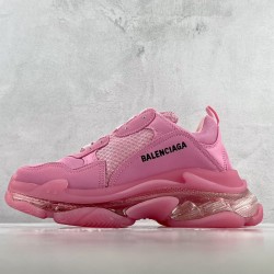 (Free Shipping)Balenciaga Triple S Clear Sole Pink (Women's)