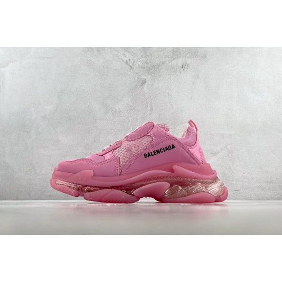 (Free Shipping)Balenciaga Triple S Clear Sole Pink (Women's)