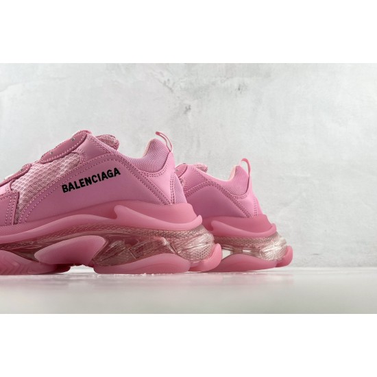 (Free Shipping)Balenciaga Triple S Clear Sole Pink (Women's)