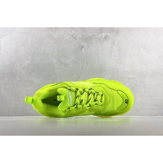 (Free Shipping)Balenciaga Triple S Clear Sole Fluo Yellow