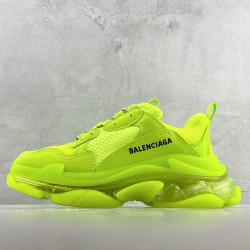 (Free Shipping)Balenciaga Triple S Clear Sole Fluo Yellow