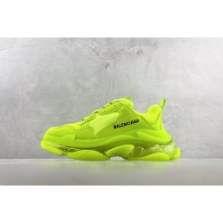 (Free Shipping)Balenciaga Triple S Clear Sole Fluo Yellow