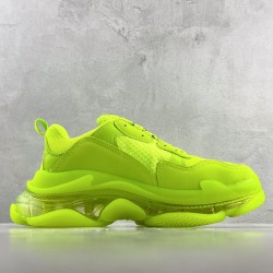 (Free Shipping)Balenciaga Triple S Clear Sole Fluo Yellow